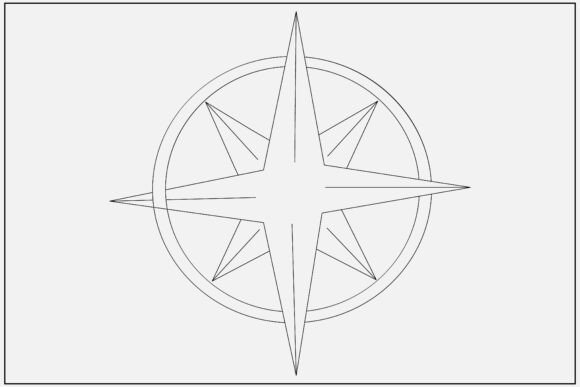 Aesthetic Compass Rose Line Art