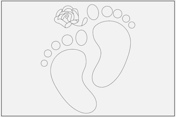 Baby Steps Rose Line Art