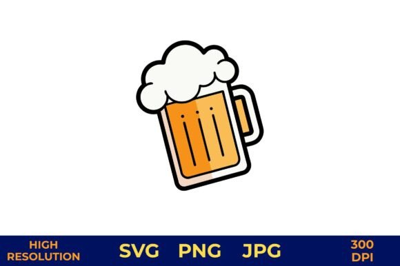 Beer Glass with Thick Foam Vector Art