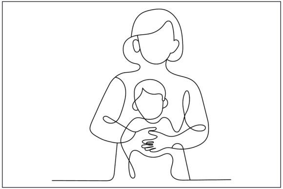 Childcare Provider Line Art