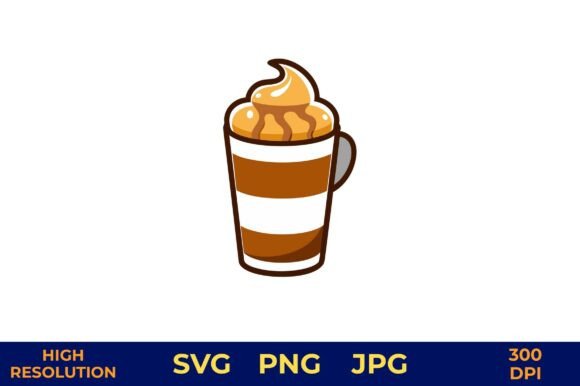 Coffee Cup with Caramel Topping Vector