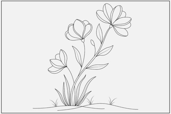 Crocus Flower Line Art Review
