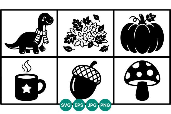 Cute Autumn Black and White Seasonal