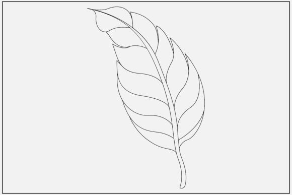 Minimalist Banana Leaf Line Art