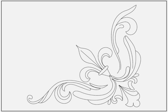 Ornate Corner Line Art Minimal