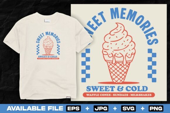 Retro Vintage Ice Cream Cone Design