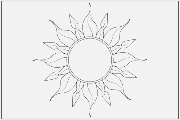 Rising Sun Line Art Design
