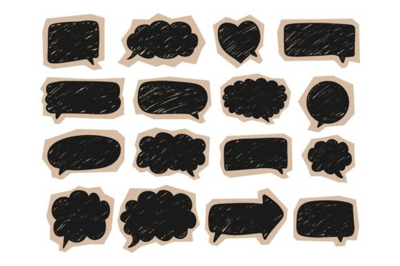 Scrapbook Style Hand Drawn Speech Bubble