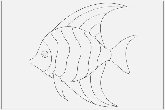 Simple Angelfish Line Art