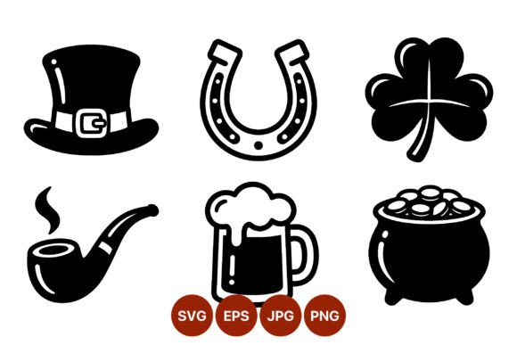 St Patricks Day Black Icons