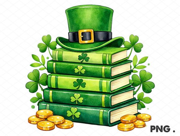 St Patrick’s Day Shamrock Book Stack Hat